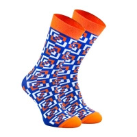 Orange-Marineblau Geometrische Socken