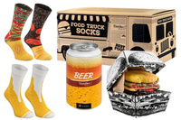 Food truck socken box 3 paar pommes bier