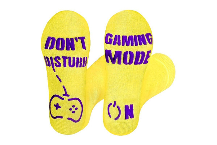 NON SLIP COTTON GAMER SOCKS WITH ABS GRIPS