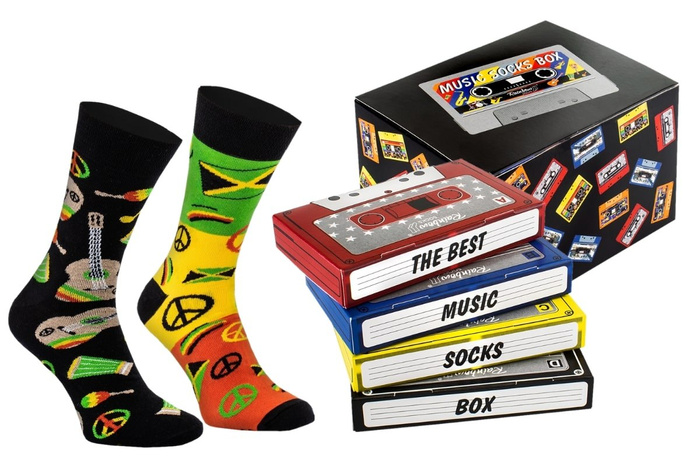 Reggae-Musik-Socken-Box 2 Paar