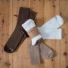 Damen-Rippstricksocken mit breitem Bündchen