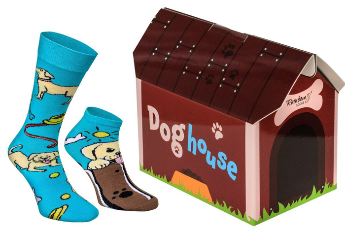 Hundehütte Socken Box 2 Paar