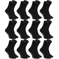 Schwarz Lange Crew-Socken: Baumwollsocken für Herren 12 Paar