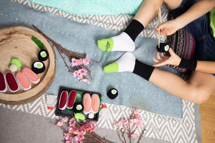 Sushi-Socken für Kinder 3 Paar: Thunfisch, Maki-Gurke, Oshinko Maki