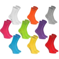 Bunte Crew-Socken: Lange Baumwollsocken für Damen 9 paar