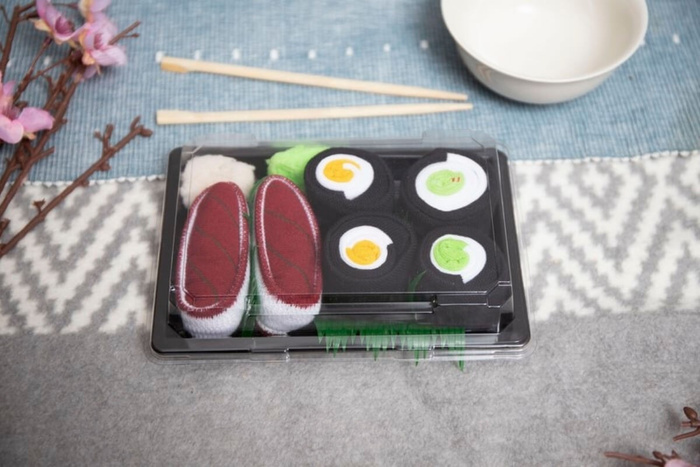 Sushi-Socken für Kinder 3 Paar: Thunfisch, Maki-Gurke, Oshinko Maki