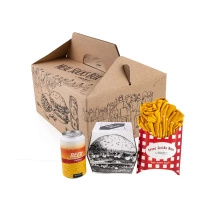 Meal Socken Box Burger Pommes Bier