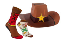 Wild West Cowboy Hat Socken Box 2 Paar