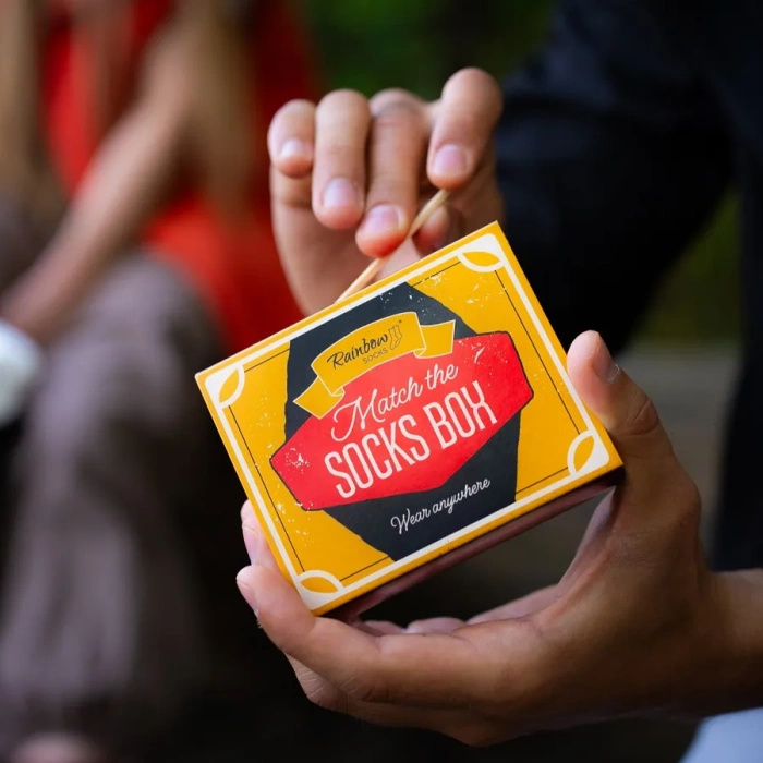 Streichholz Socken Box