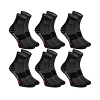 Schwarze Baumwoll-Sport-Socken für Damen 6 Paar