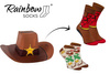 Wild West Cowboy Hat Socken Box 2 Paar