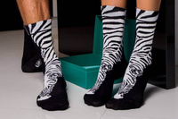 Schwarze und weisse baumwollene socken zebra 1 paar