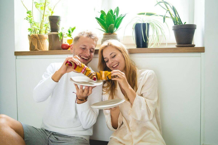 Croissant socken box butter 1 paar