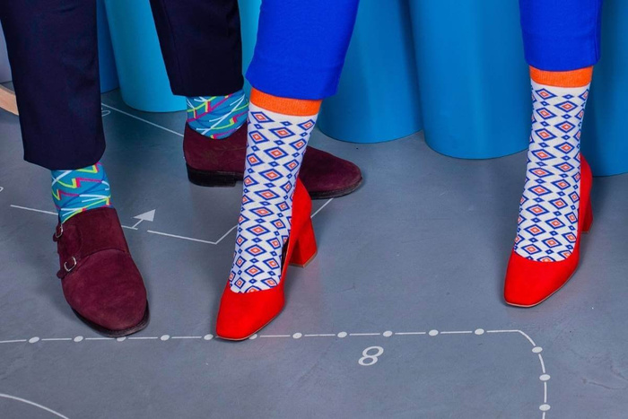 GEOMETRISCHE BAUMWOLLENNE SOCKEN 1 PAAR