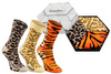 Wild socken box giraffe tiger panther 3 paar