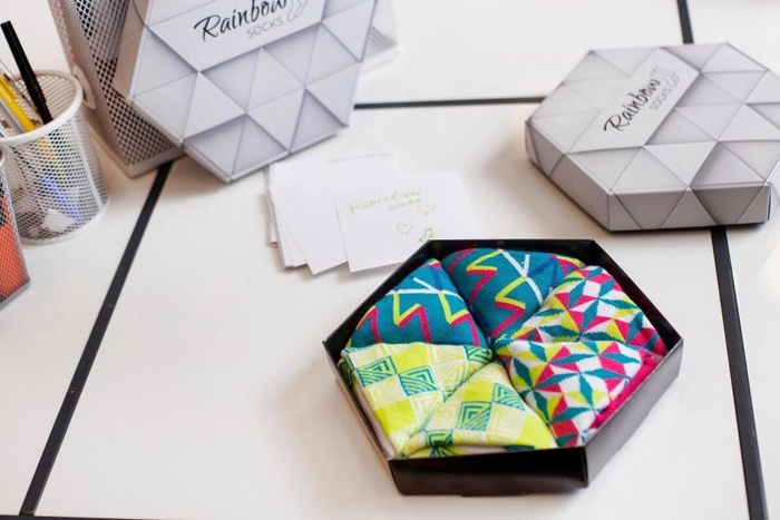 Geometrische socken box 3 paar