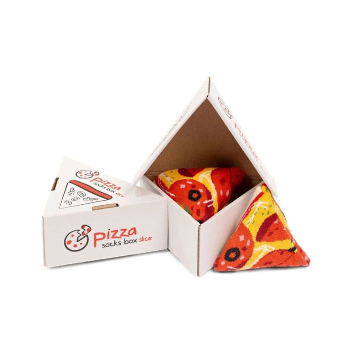 Pizza Socken Box Stück Pepperoni