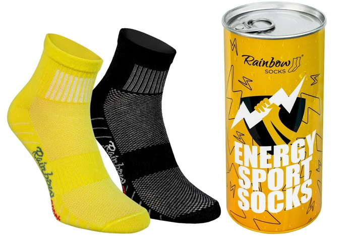 Sportsocken in einer Energydrink-Dose 2 Paar