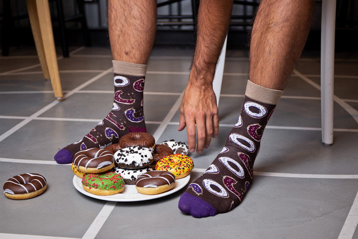 Sweet socken box donuts candies brownie 3 paar