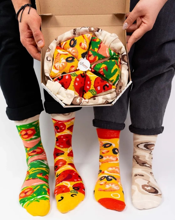 Pizza Socken Box Italienische Peperoni Meeresfrüchte