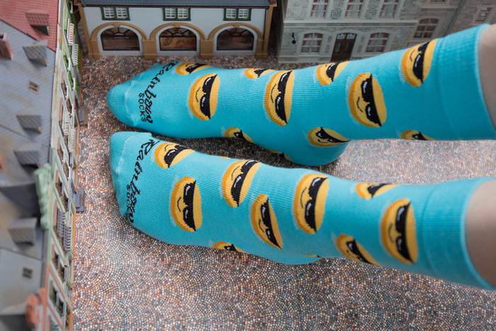 Emoji socken box grün blau dunkelblau 3 paar