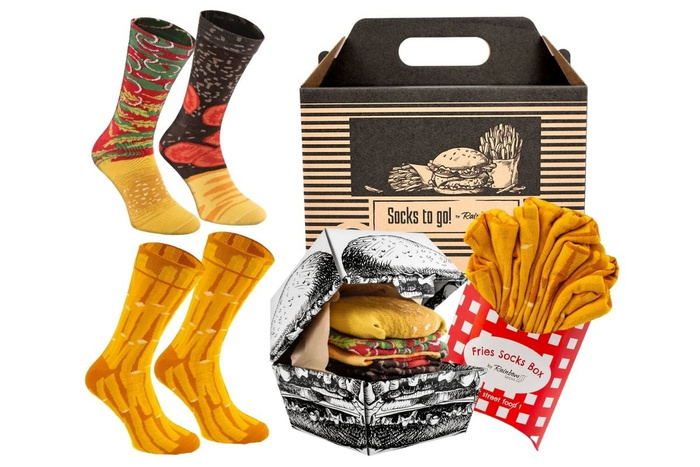 Socks to go 4 pairs burger fries