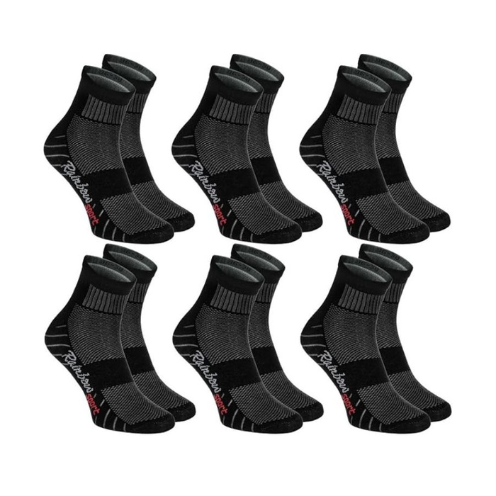 Schwarze Baumwoll-Sport-Socken für Herren 6 Paar