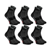 Schwarze Baumwoll-Sport-Socken für Herren 6 Paar