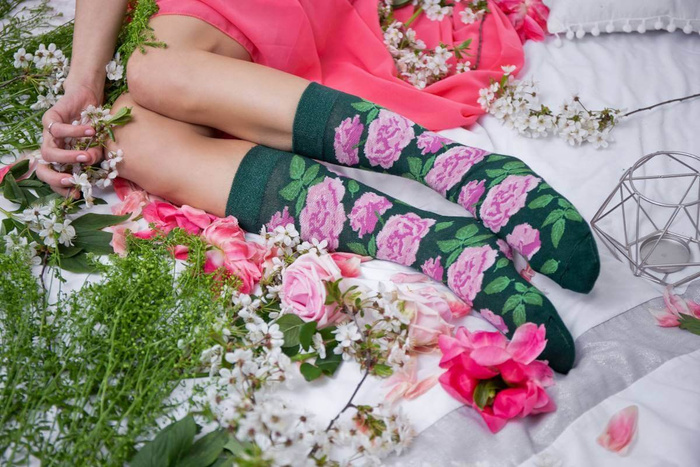 Baumwollene Socken Rosen 1 Paar