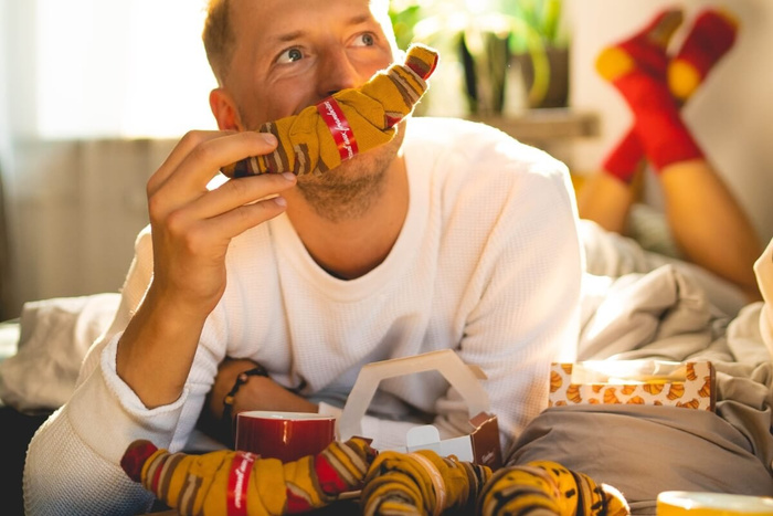 Croissant-socken-box himbeere 1 paar